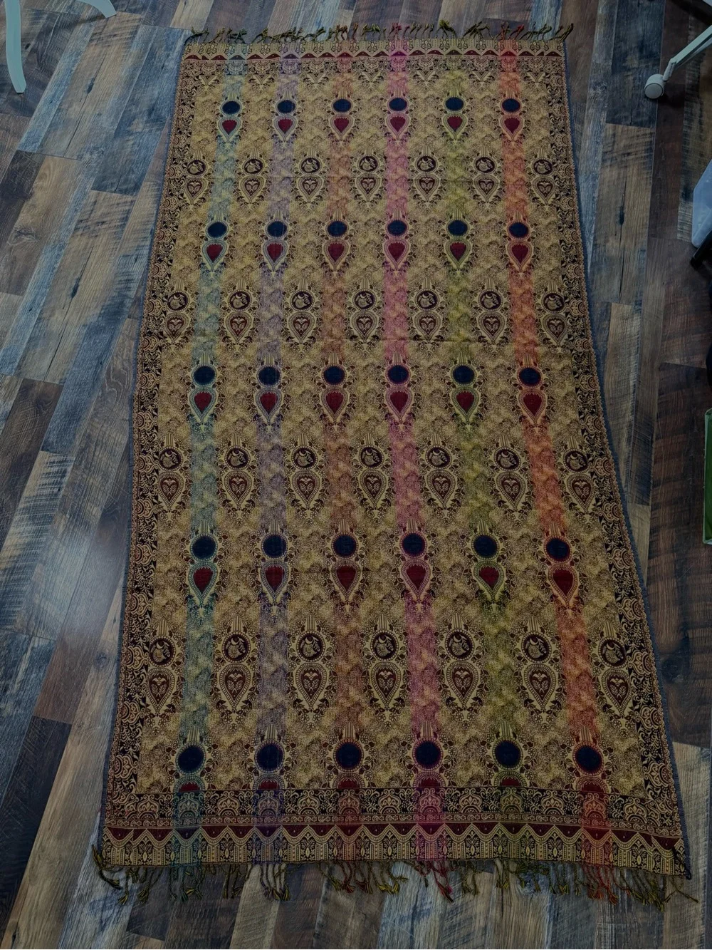 Indian Paisley Embellished Scarf/Stole 34x88 Multicolor Boho